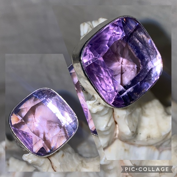 Stunning Lavender Kunzite Handcrafted princess cut Ring - Picture 1 of 9